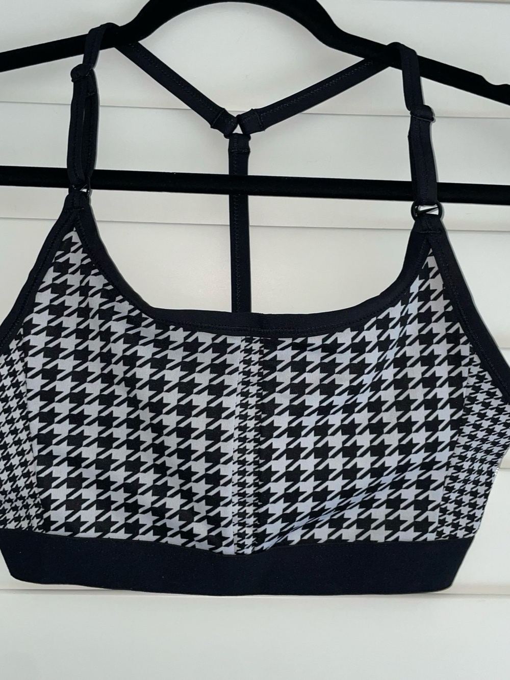 Nike Dri-FIT Indy Icon Clash Sports Bra - Houndstooth Black/White - Size Large